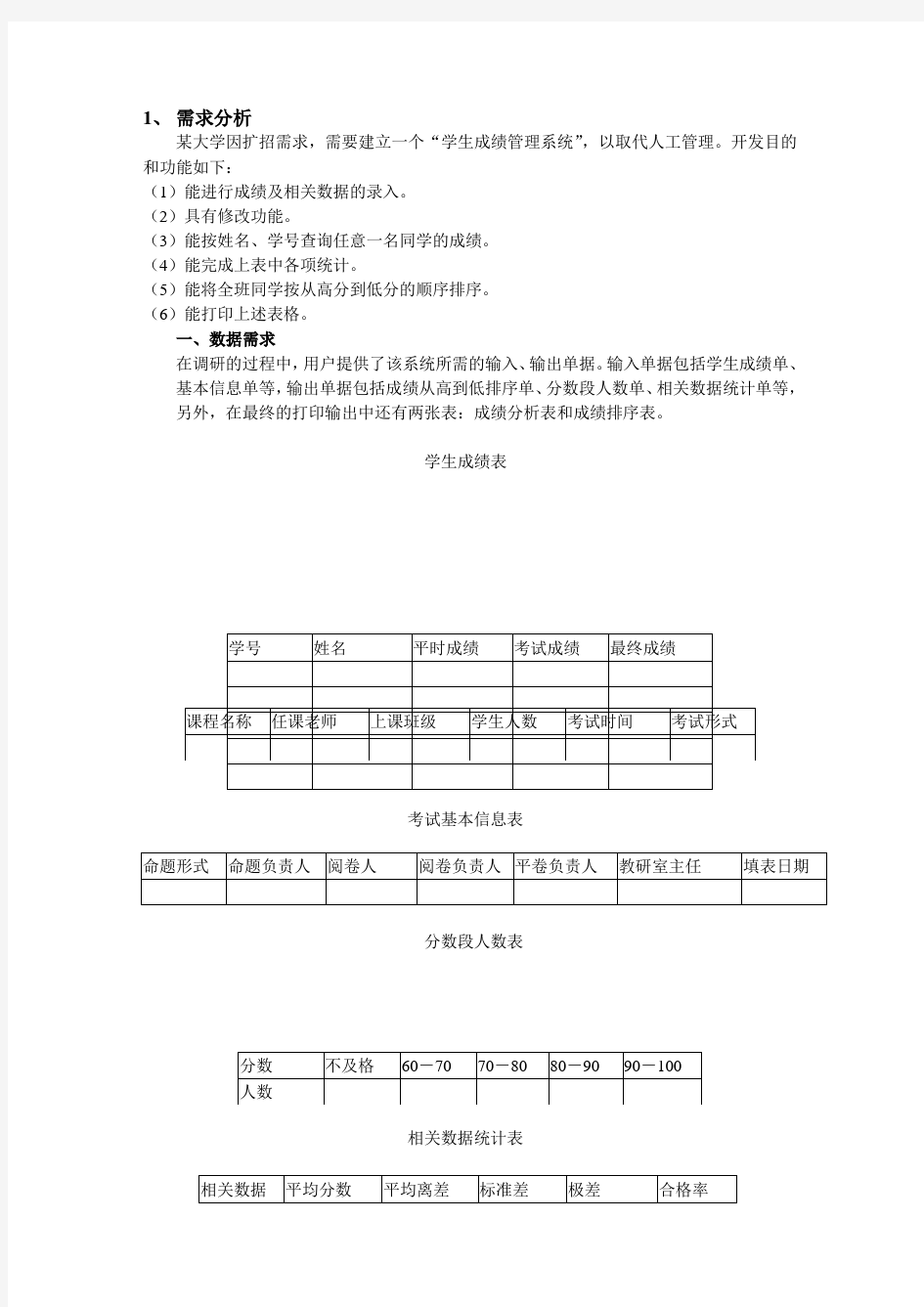 VFP实验报告(学生成绩管理系统)