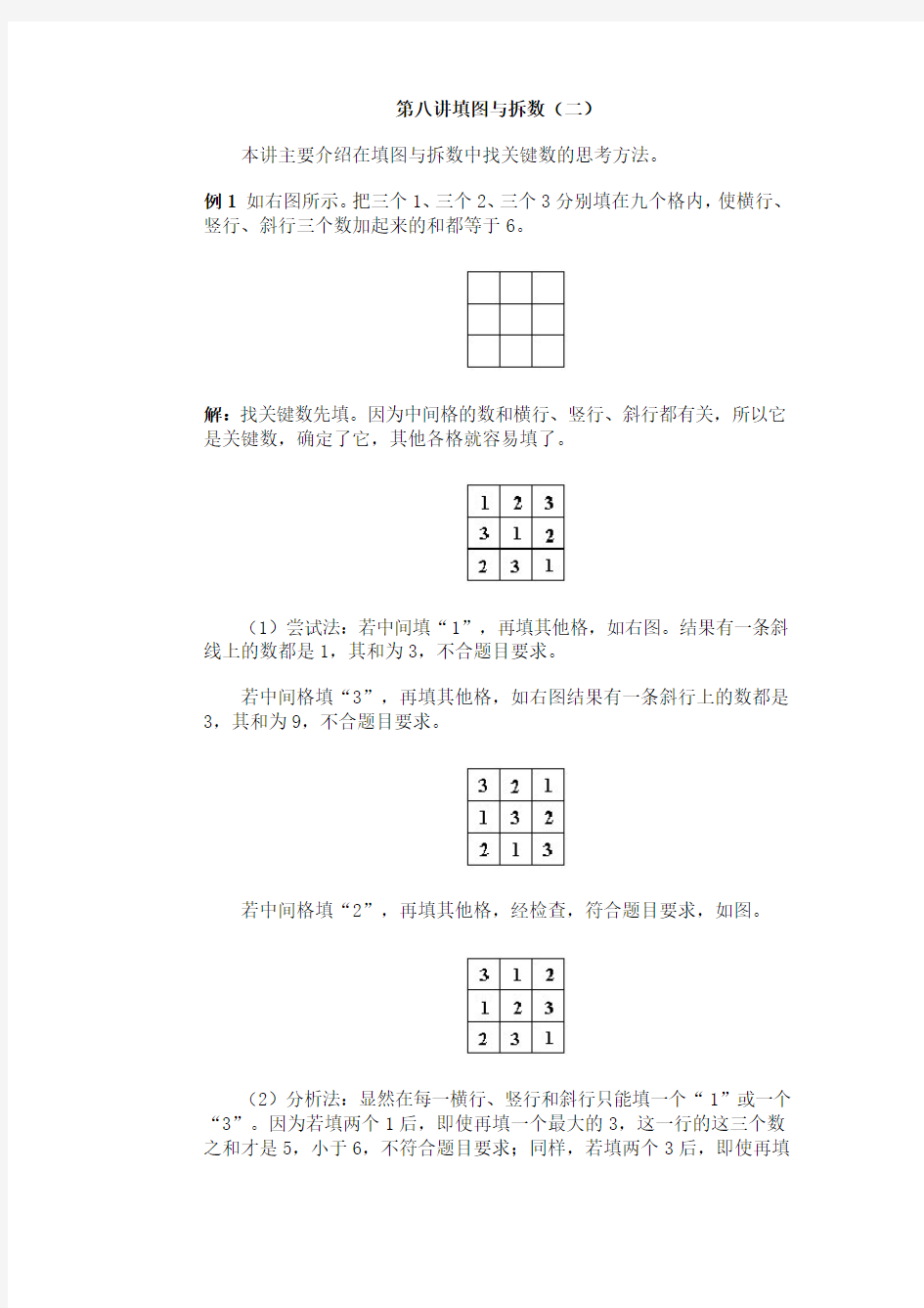 第八讲 填图与拆数(二)