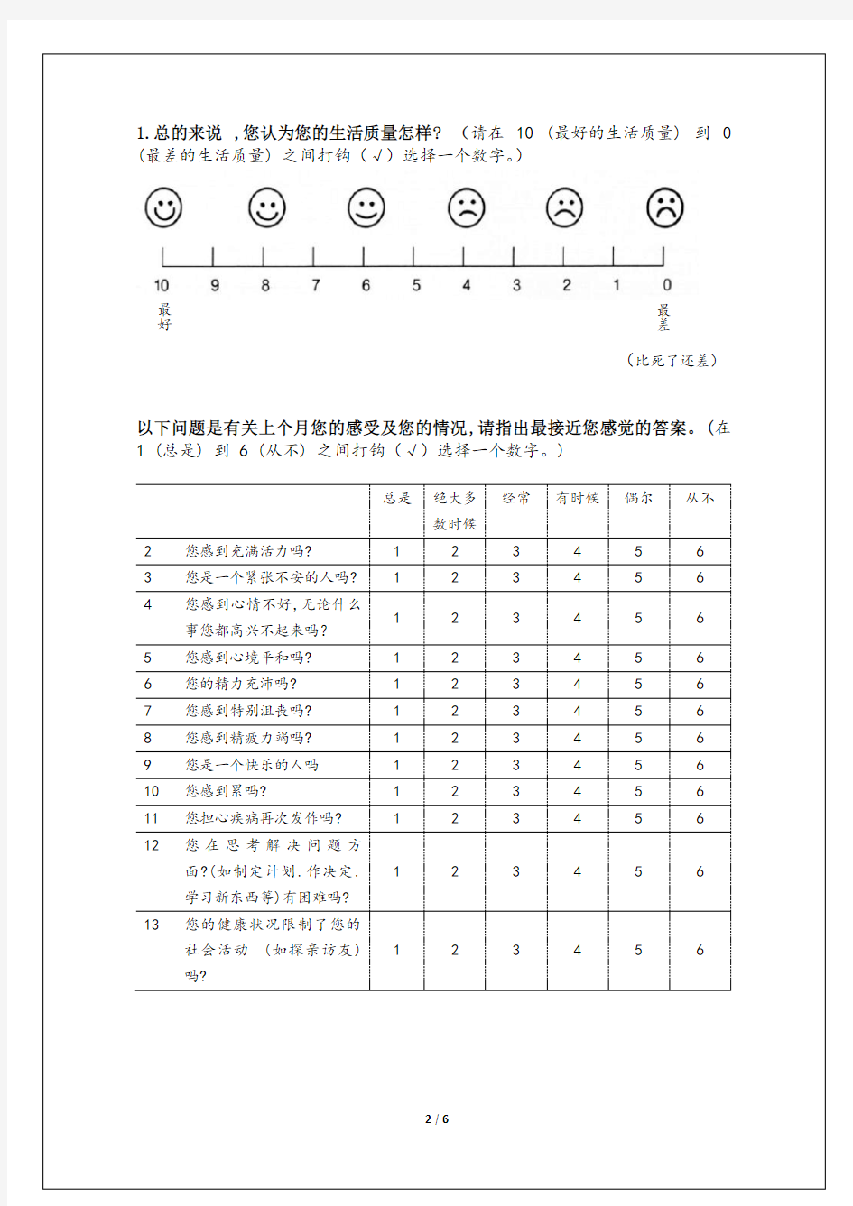癫痫患者生活质量评定量表(QOLIE-31)_中文版