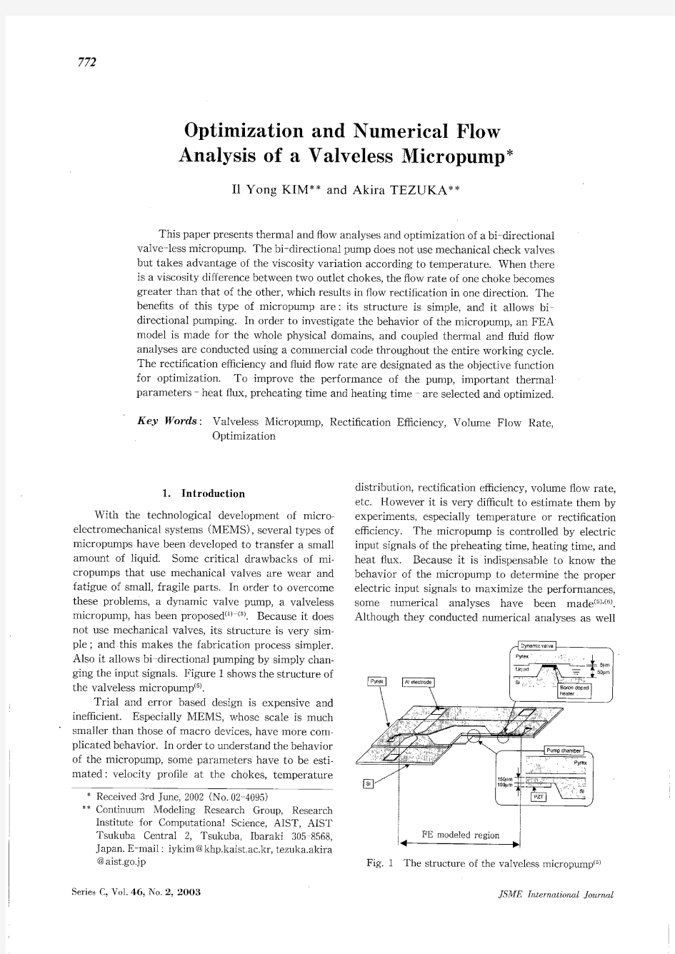 Optimization and Numerical Flow Analysis of a Valveless Micropump