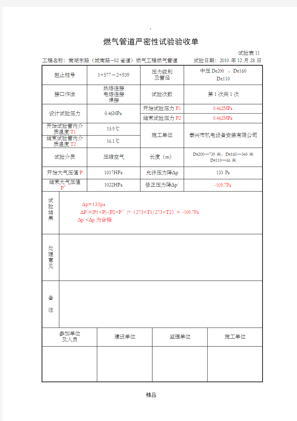 20强度、气密性试验