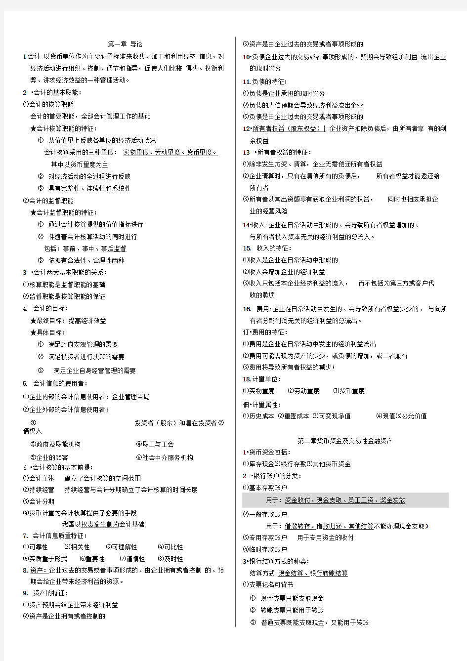 自考00055企业会计学精品整理