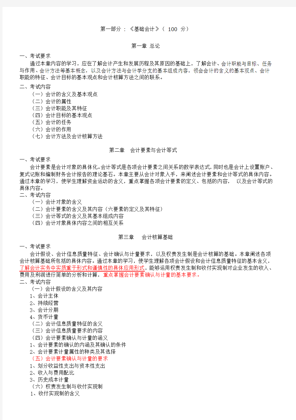 2020年福建省专升本考试财会类专业基础课考试大纲