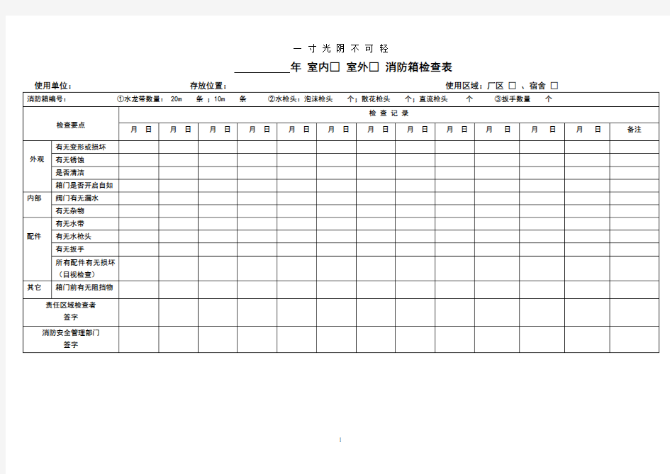 消防器材维护保养记录表.doc