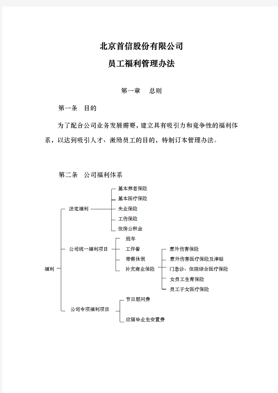 某企业员工福利管理条例