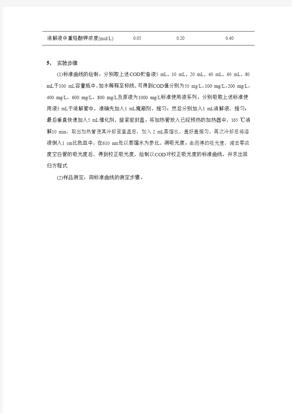 快速密闭消解法测cod