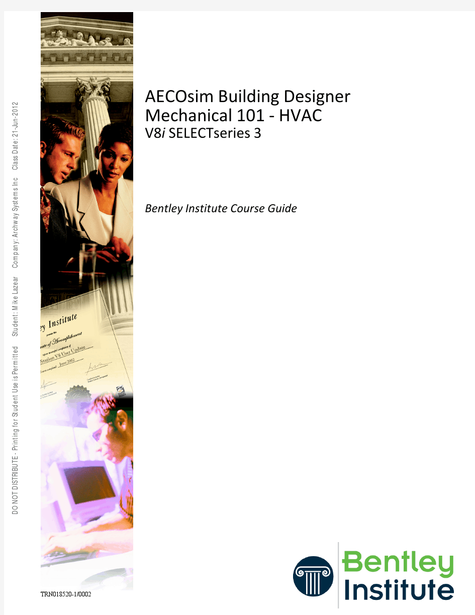 AECOsim Building Designer Mechanical 101 - HVAC TRN018520-1-0002_Mike_Lazear_842449