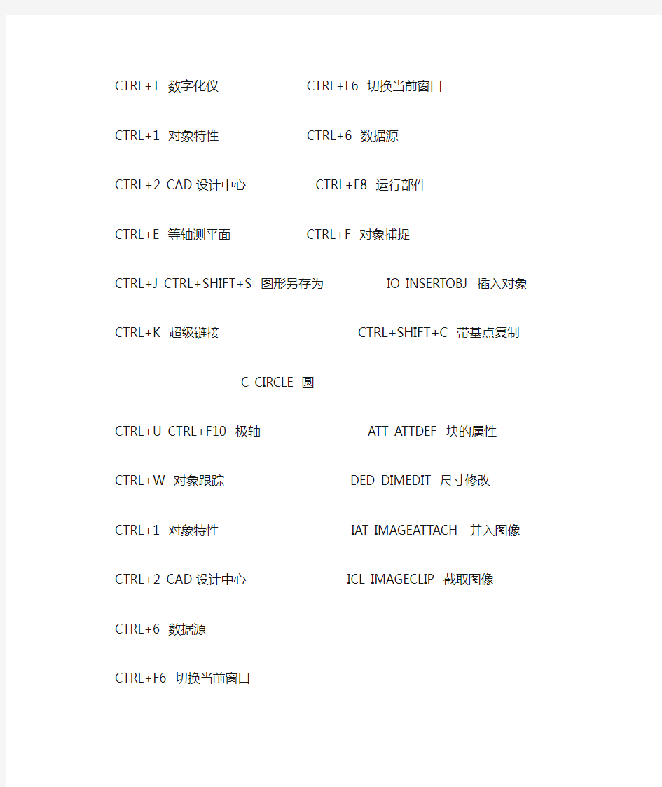 最新整理CAD2014快捷键大全