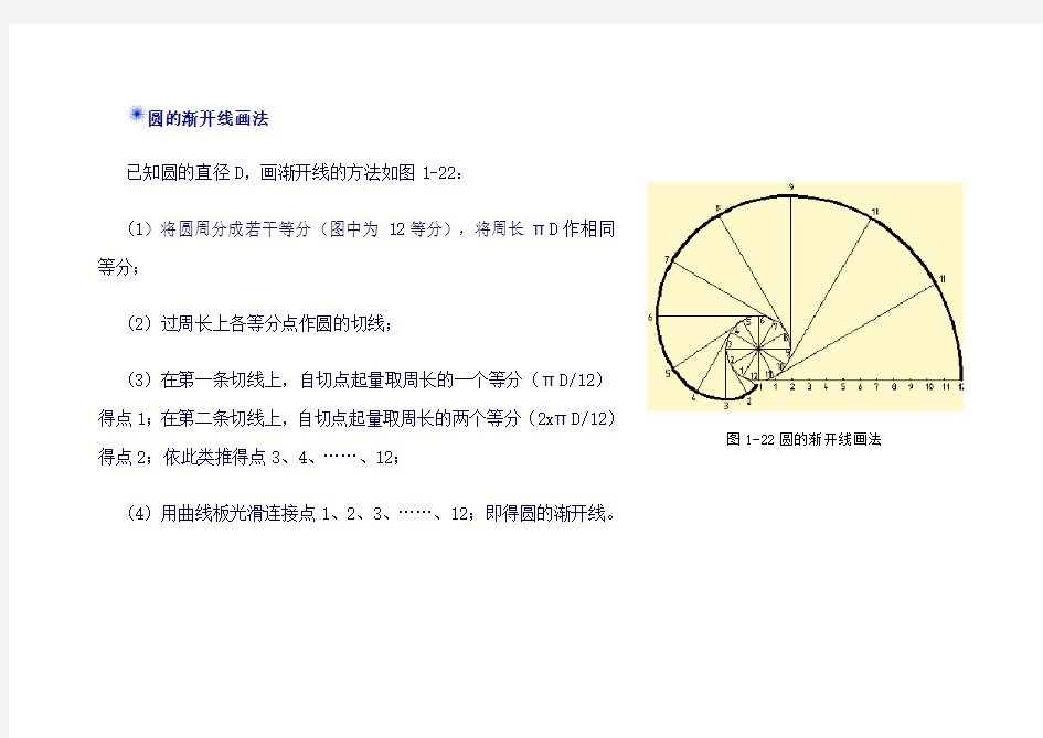 圆的渐开线画法