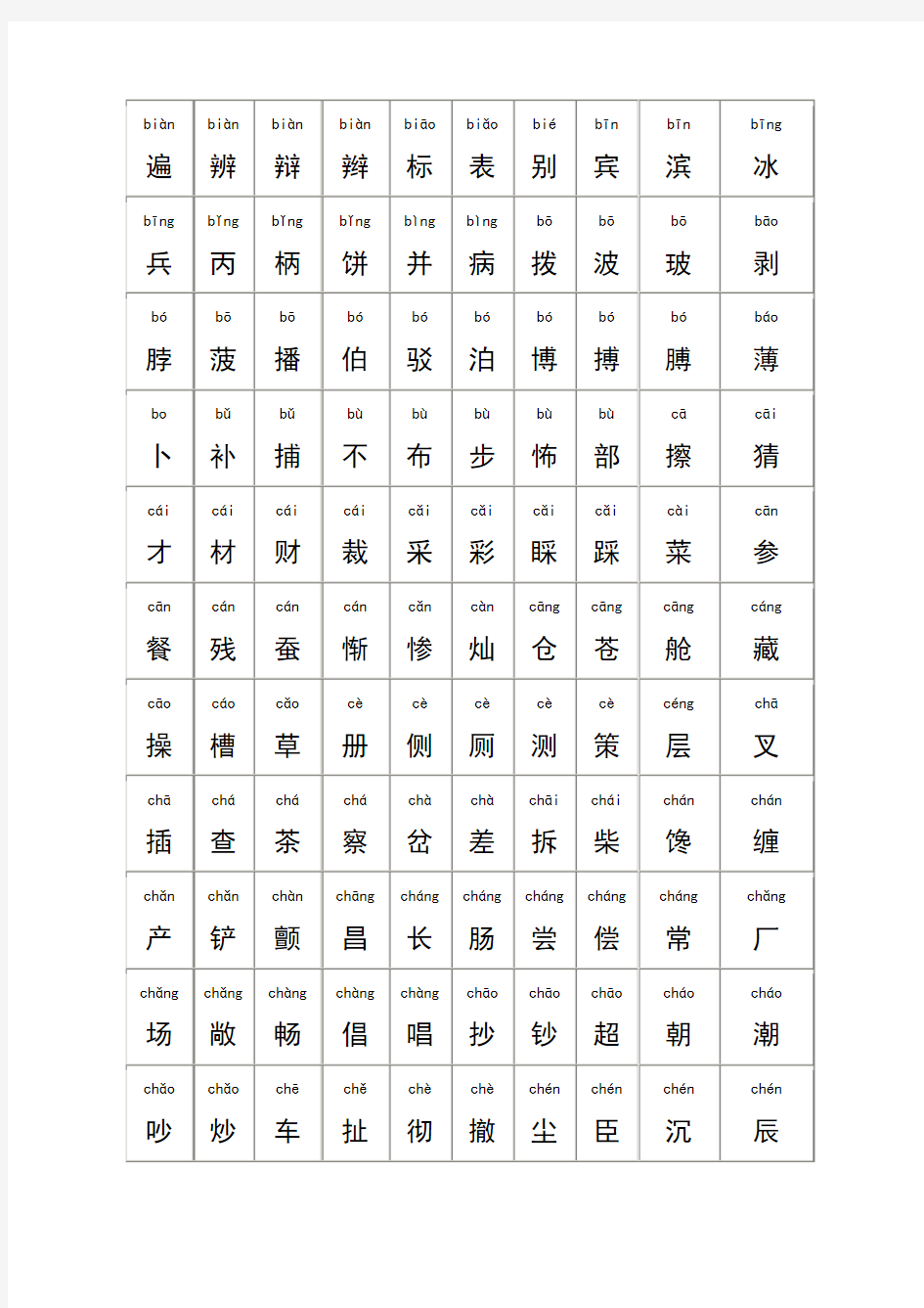 小学生3000汉字大全