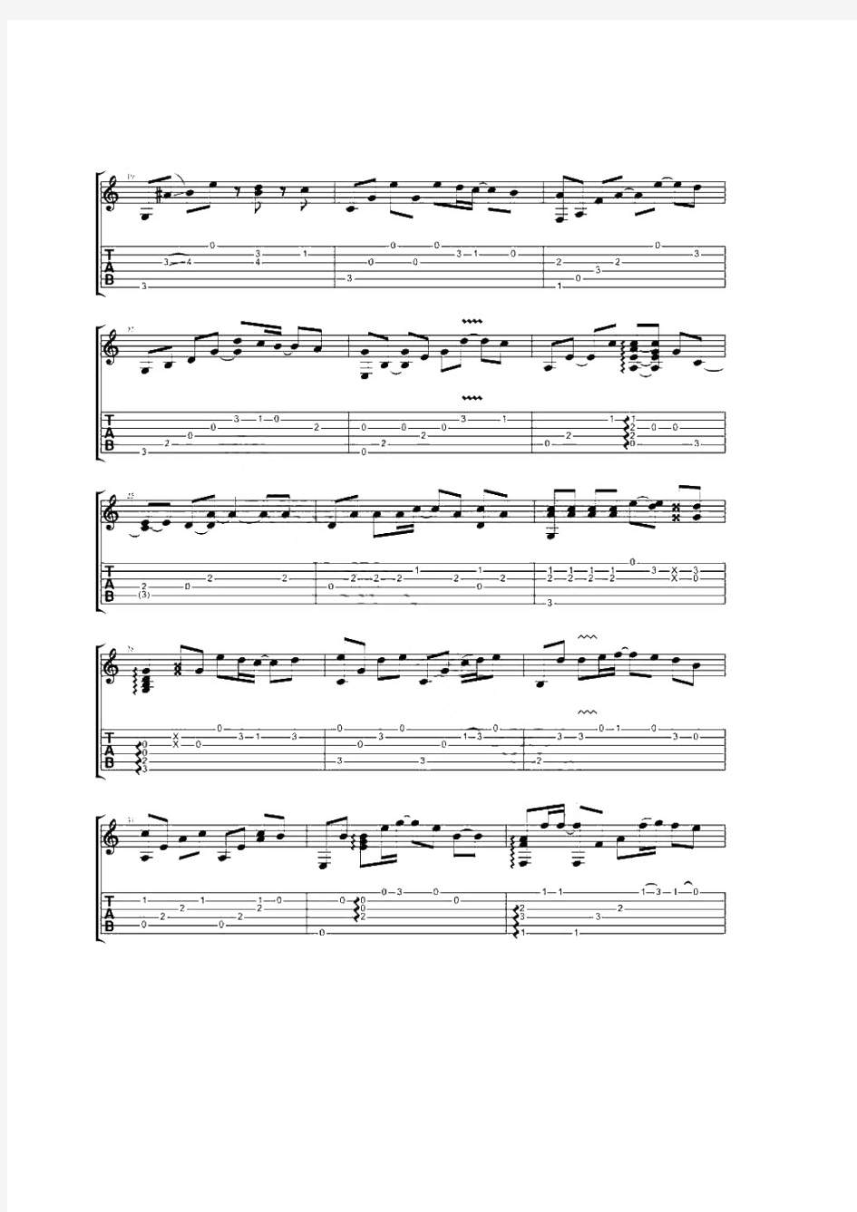 小幸运(指弹版) 吉他谱 六线谱 弹唱独奏 带指法和弦 吉他乐谱.pdf
