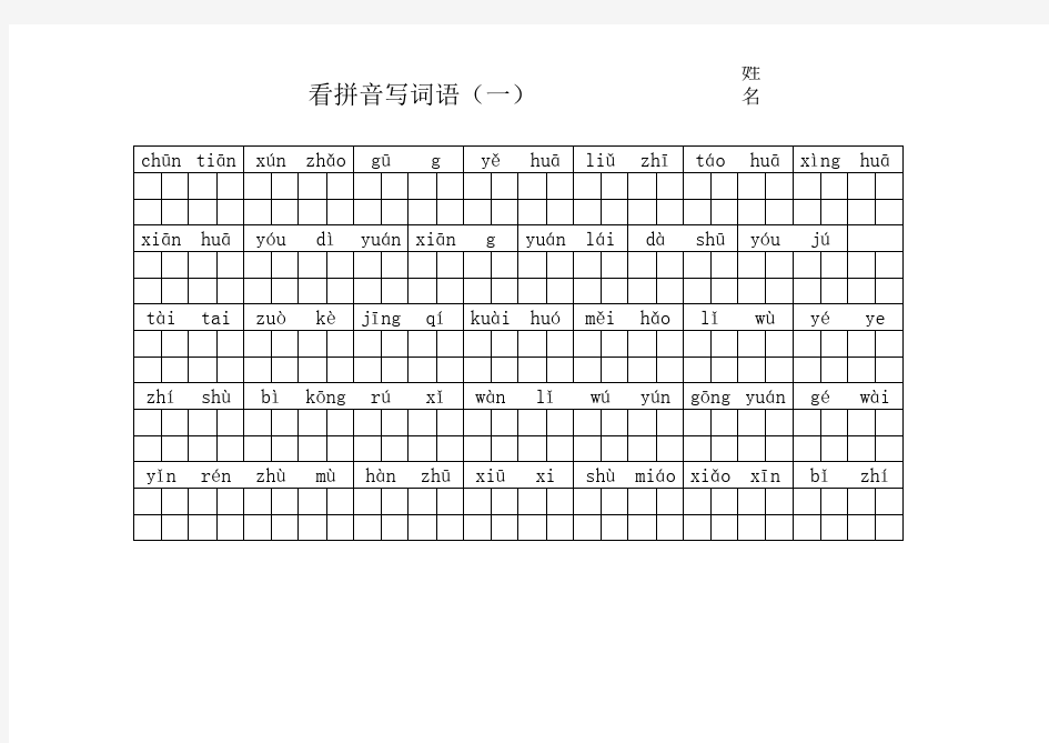 拼音词语一