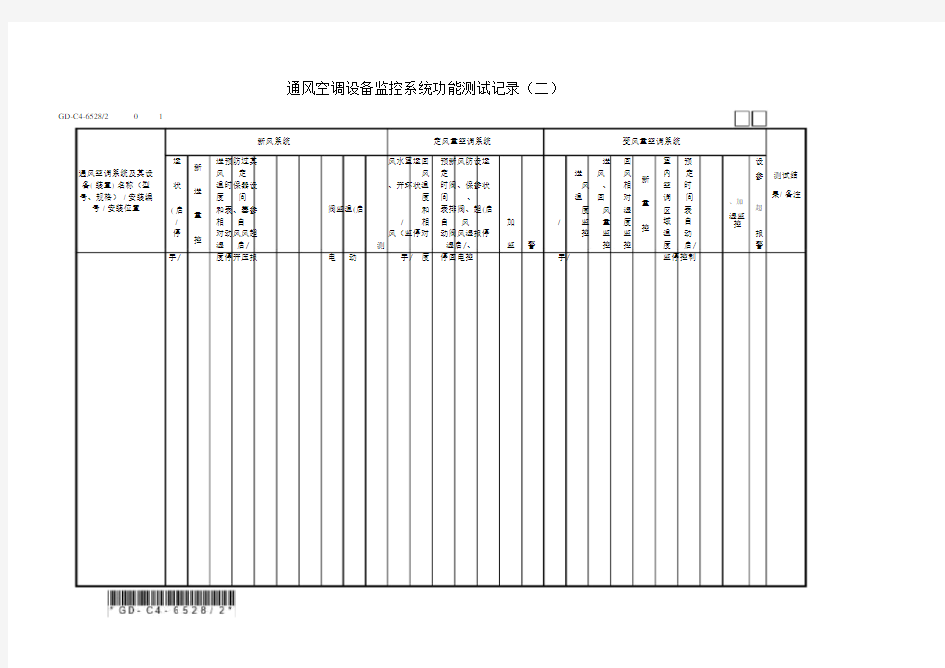 通风空调设备监控系统功能测试记录(二).docx