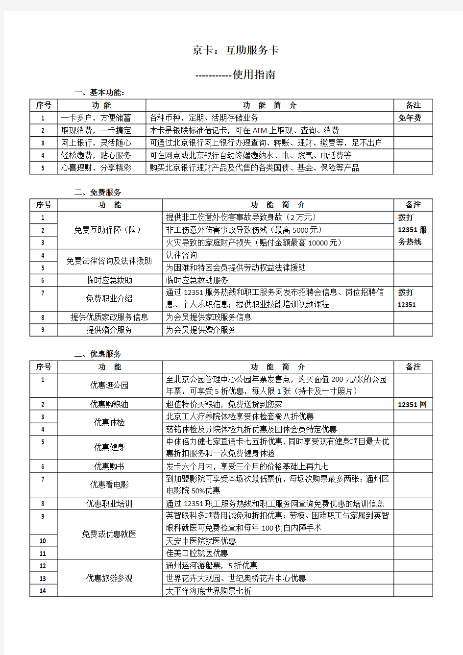 工会京卡使用指南(北京)