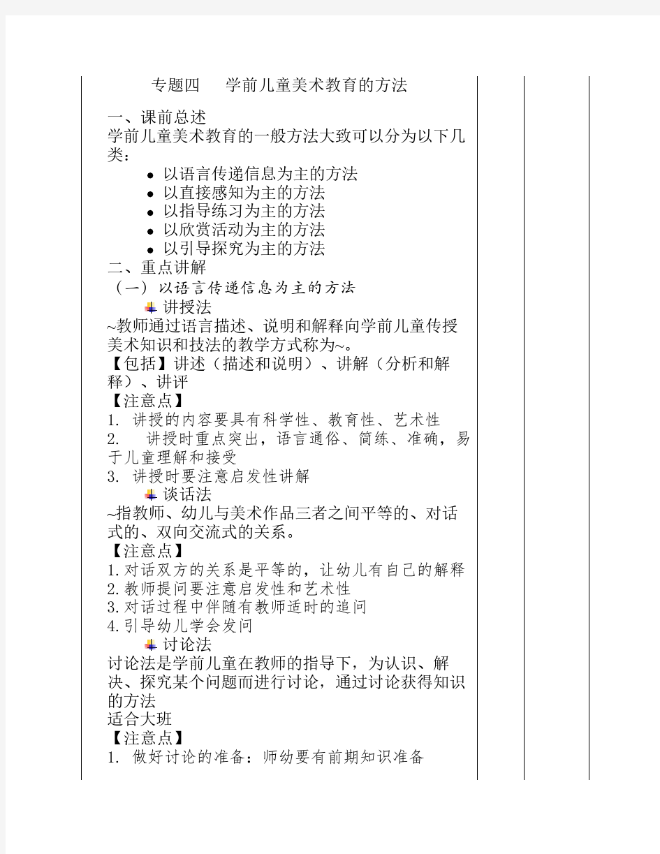 第4周教案   专题四  学前儿童美术教育的方法