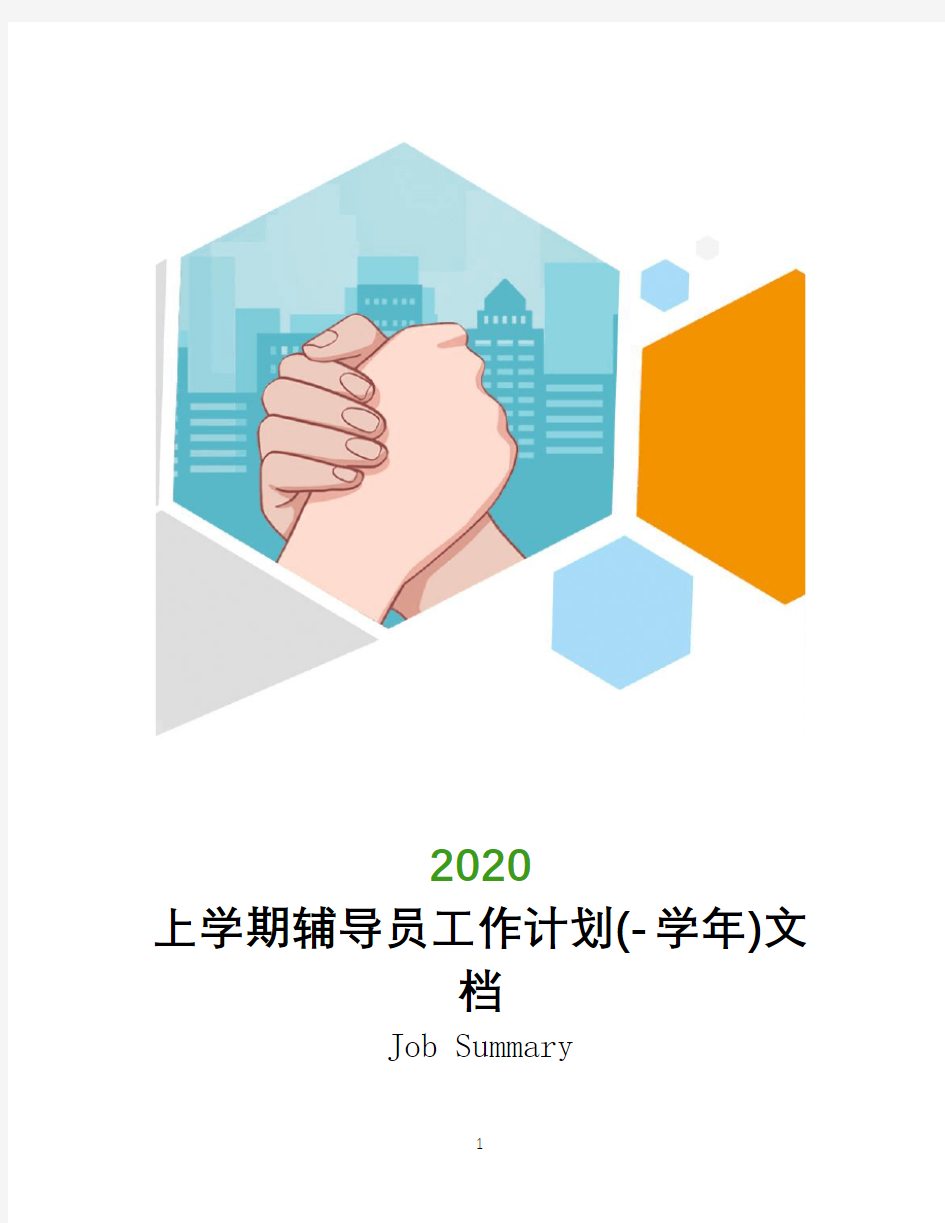 上学期辅导员工作计划(2020-2020学年)文档