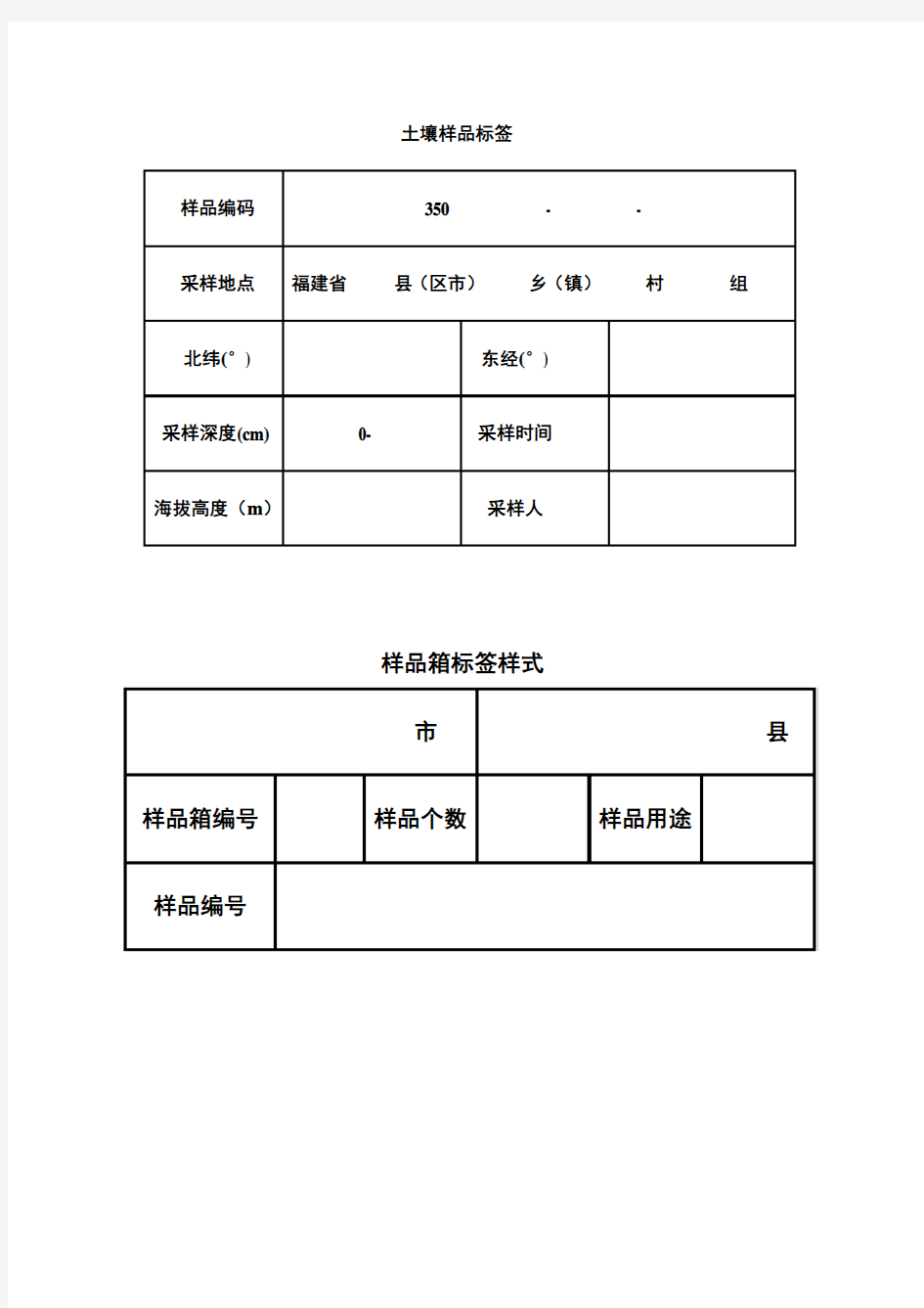 土壤检测表格