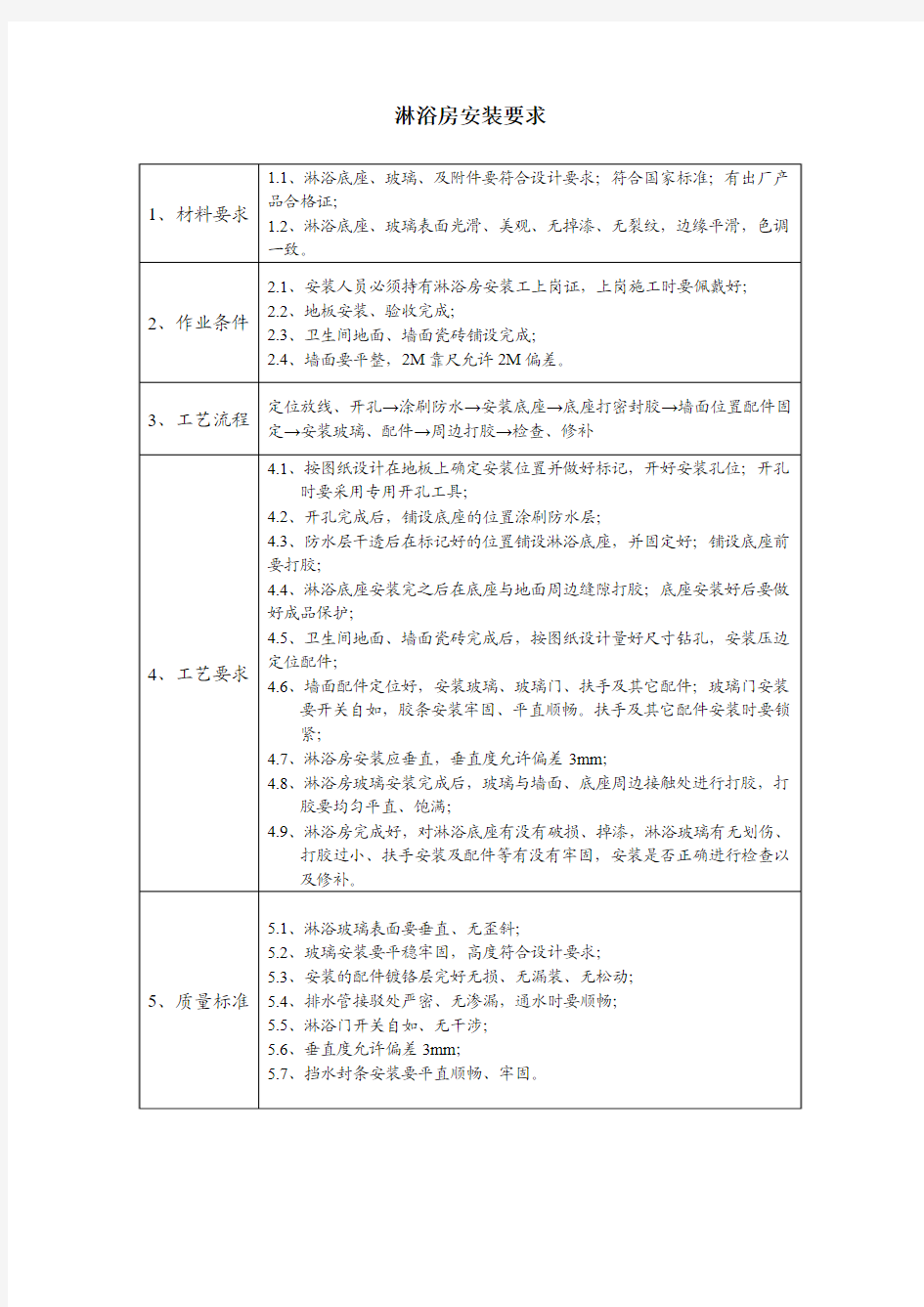 淋浴房安装要求