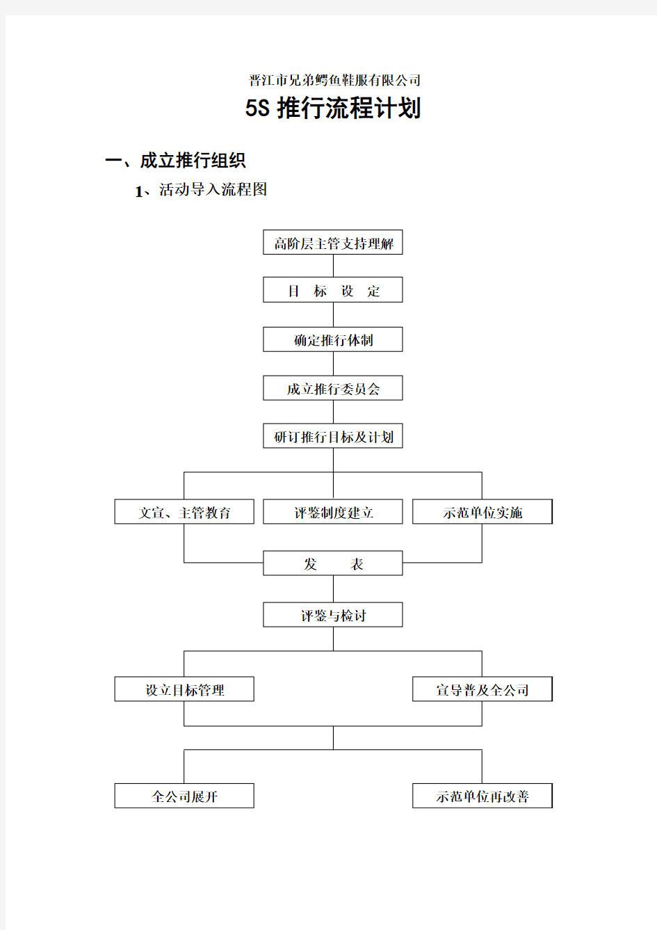 5S推行流程计划