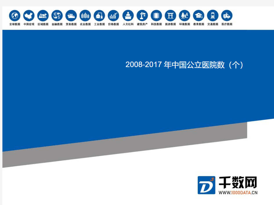 统计数据-2008-2017年中国公立医院数(个)