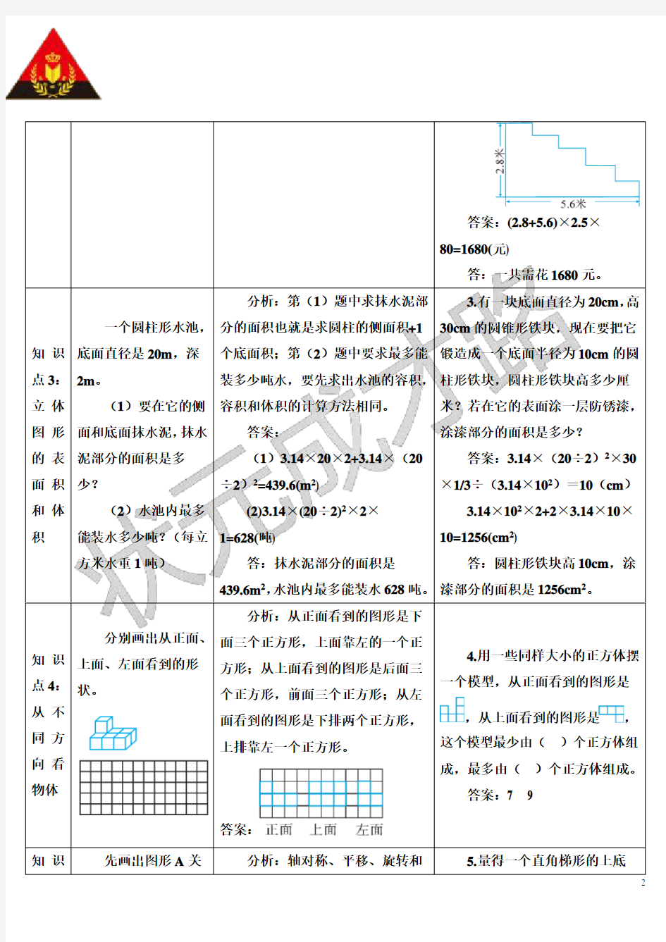 图形与几何综合训练(导学案)