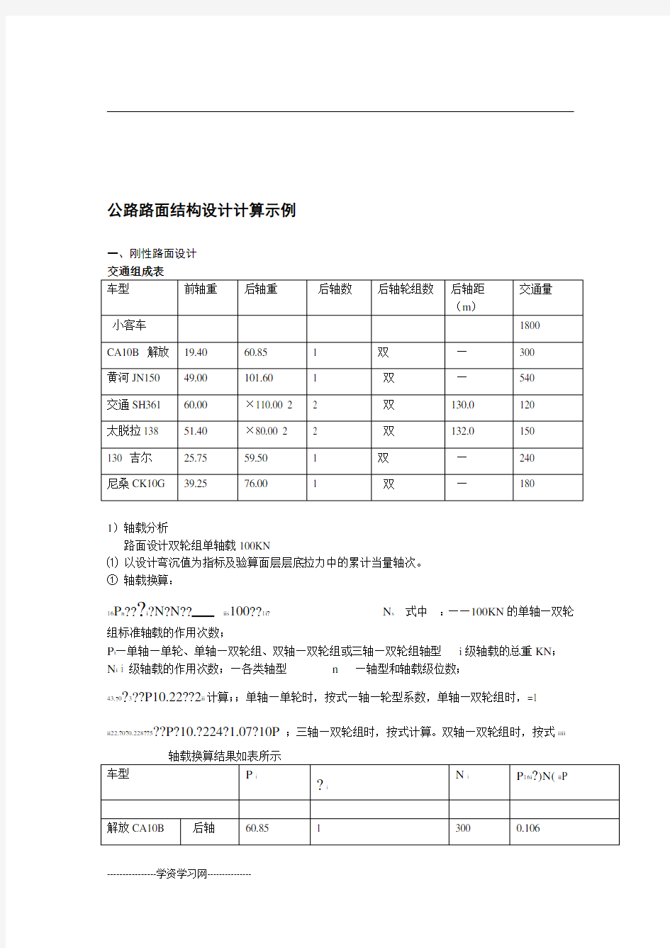 路面结构设计计算书有计算过程的