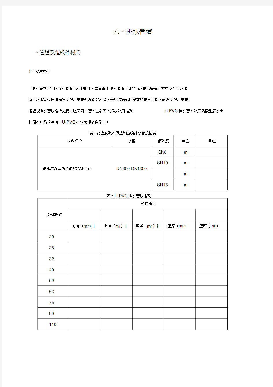 排水管道施工技术要求