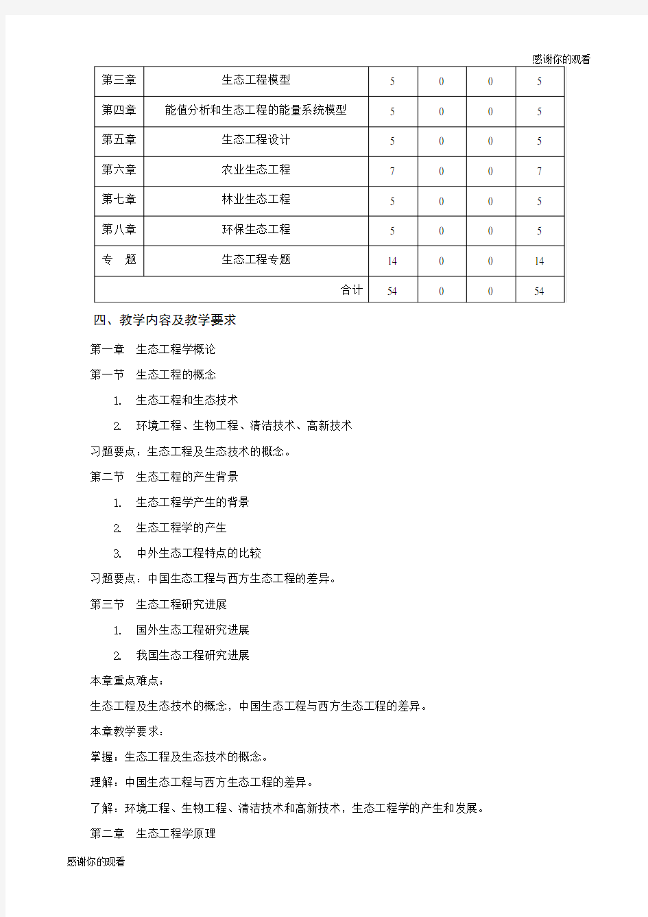 生态工程学教学大纲.doc