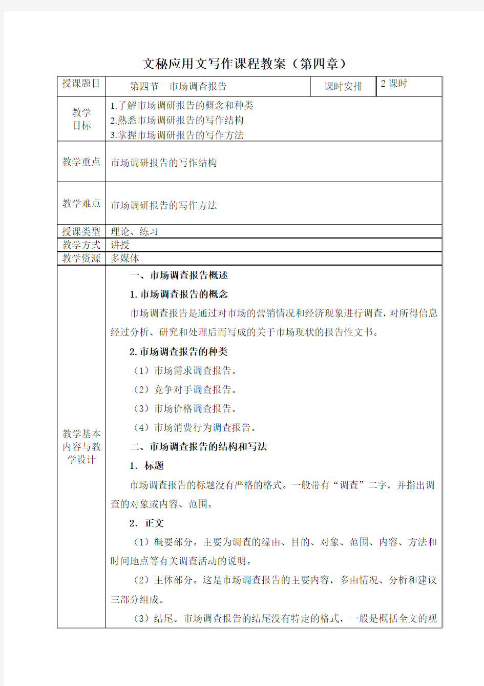 第四节  市场调查报告