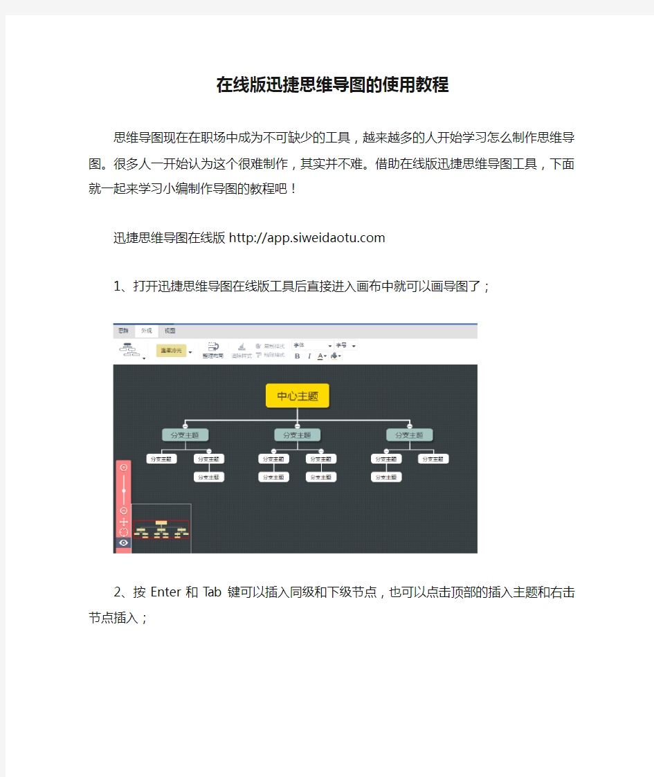 在线版迅捷思维导图的使用教程