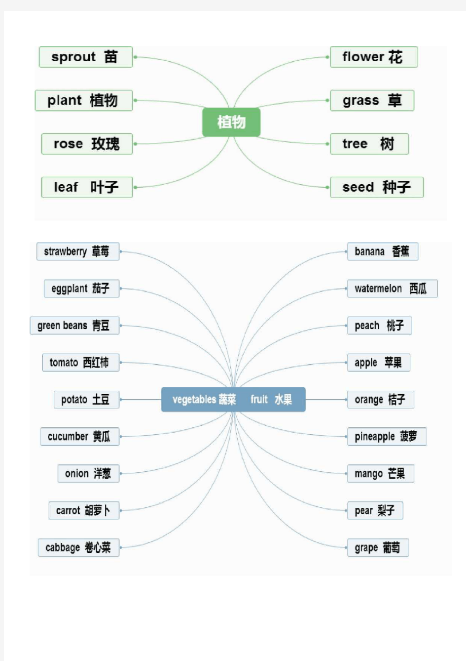 小学英语单词思维导图