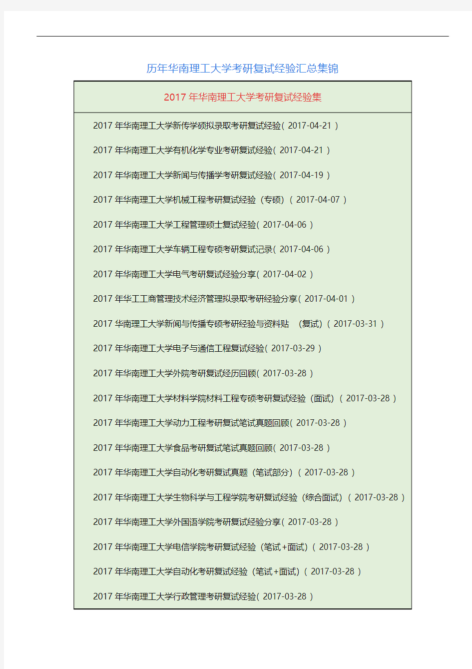 近几年华南理工大学考研复试经验汇总