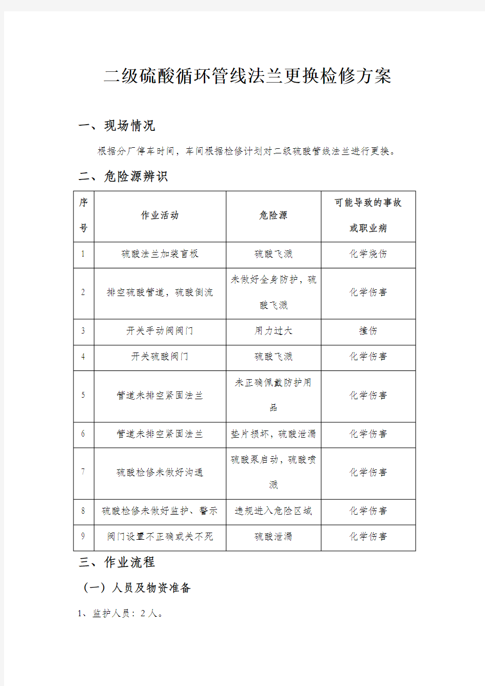 硫酸管道检修方案