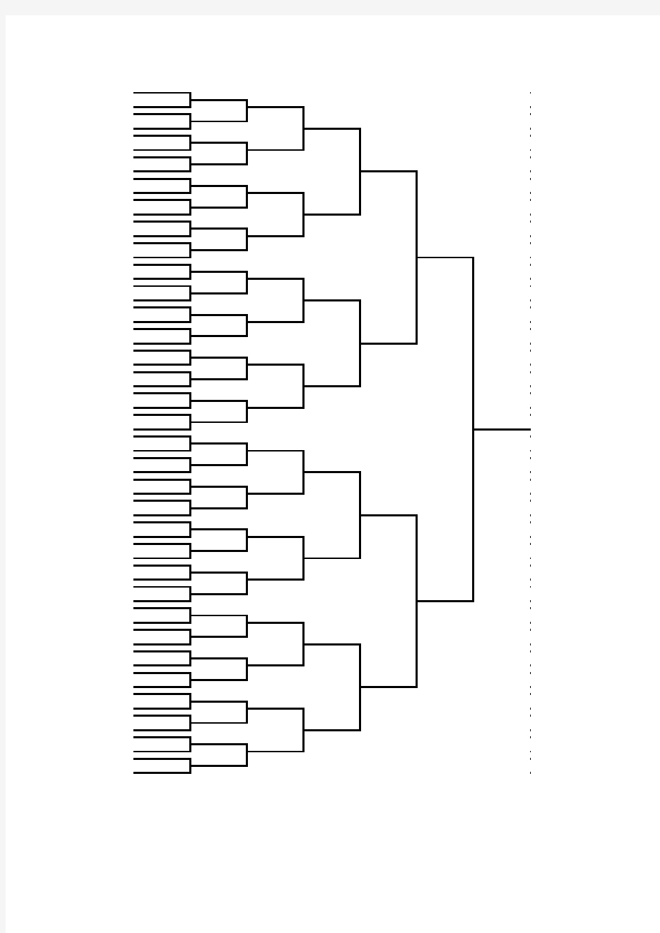 乒乓球比赛分组赛对阵表(8人、16人、32人)
