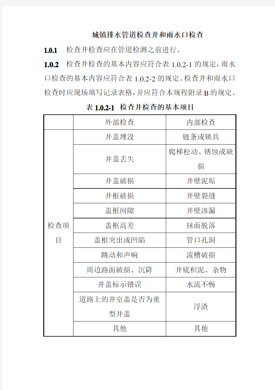 城镇排水管道检查井和雨水口检查
