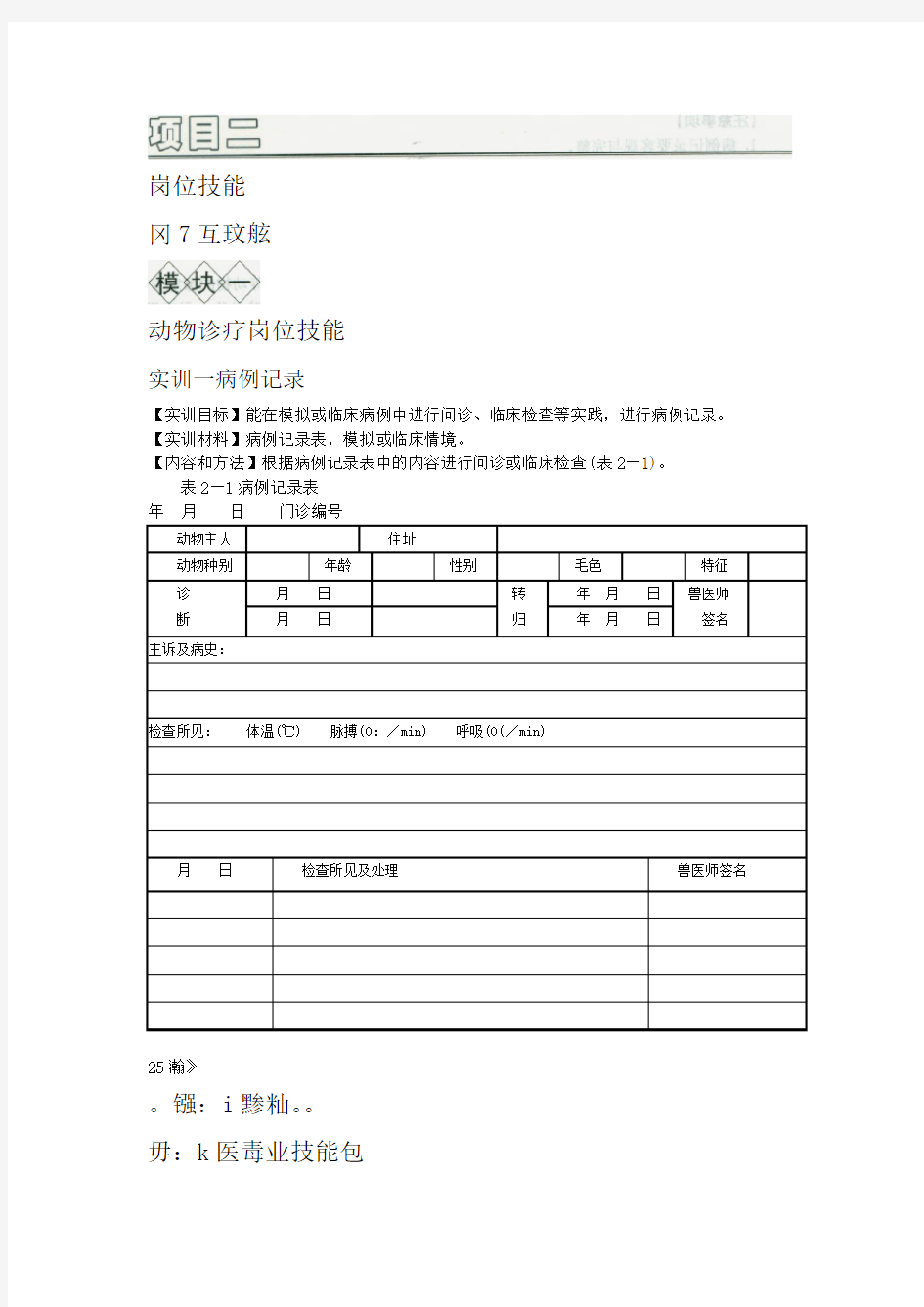 畜牧兽医岗位技能培训资料