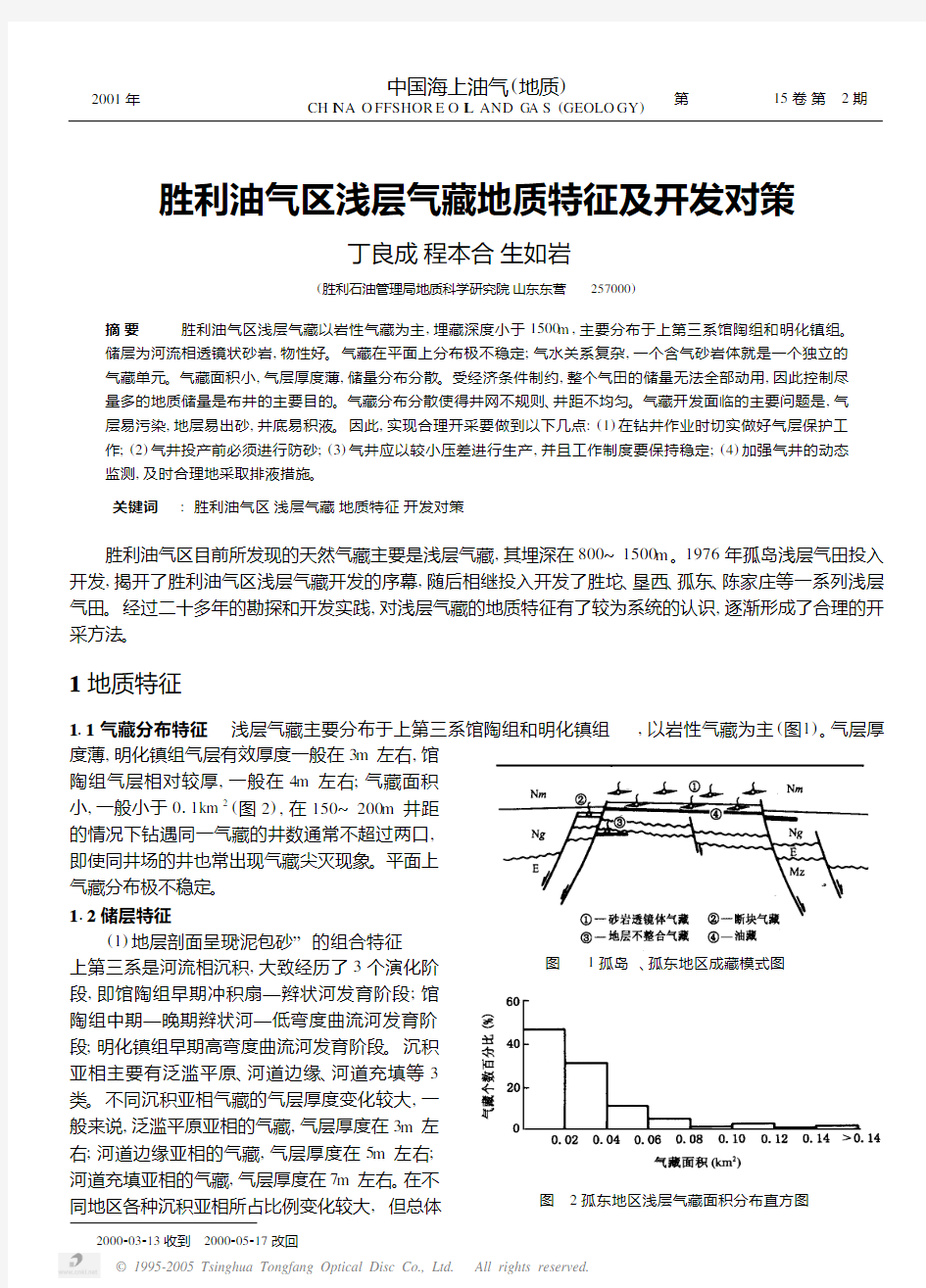 胜利油气区浅层气藏地质特征及开发对策