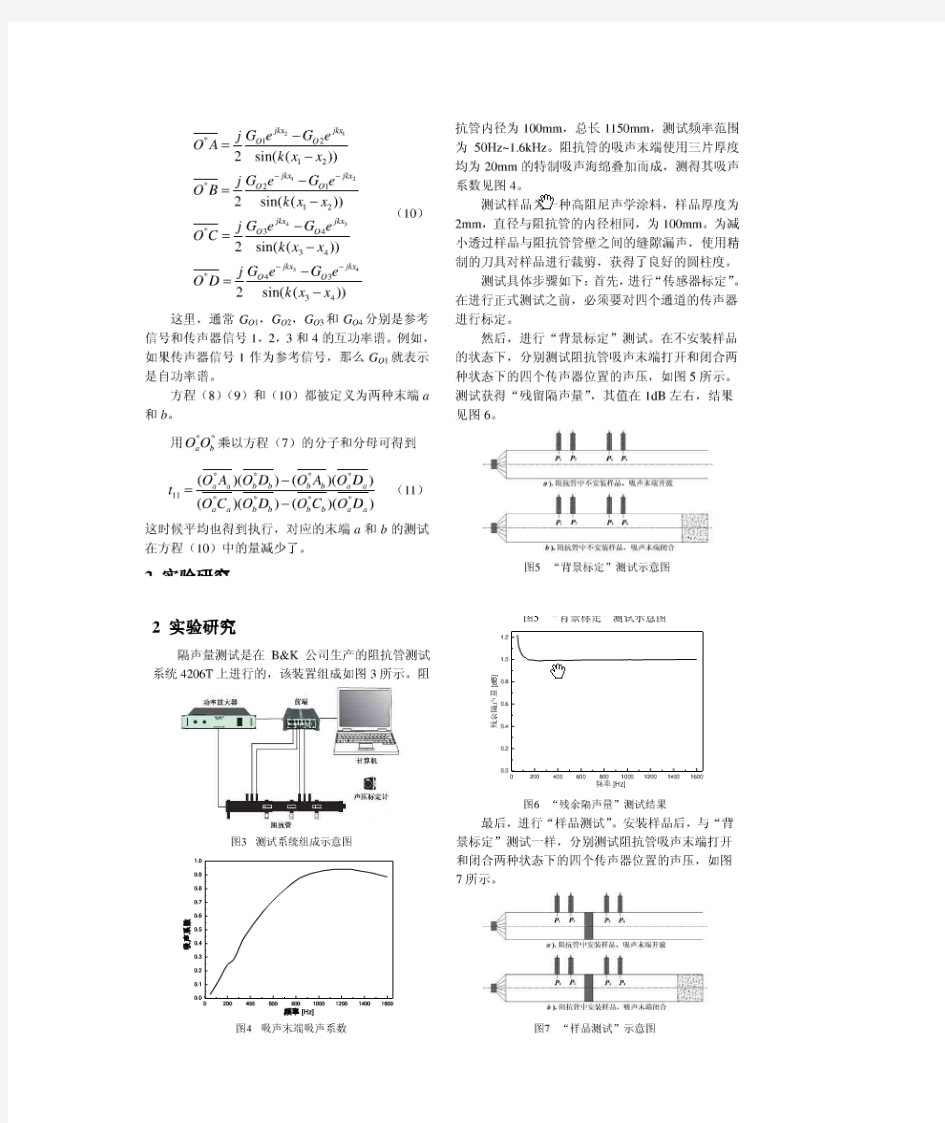 阻抗管中的隔声量测试方法