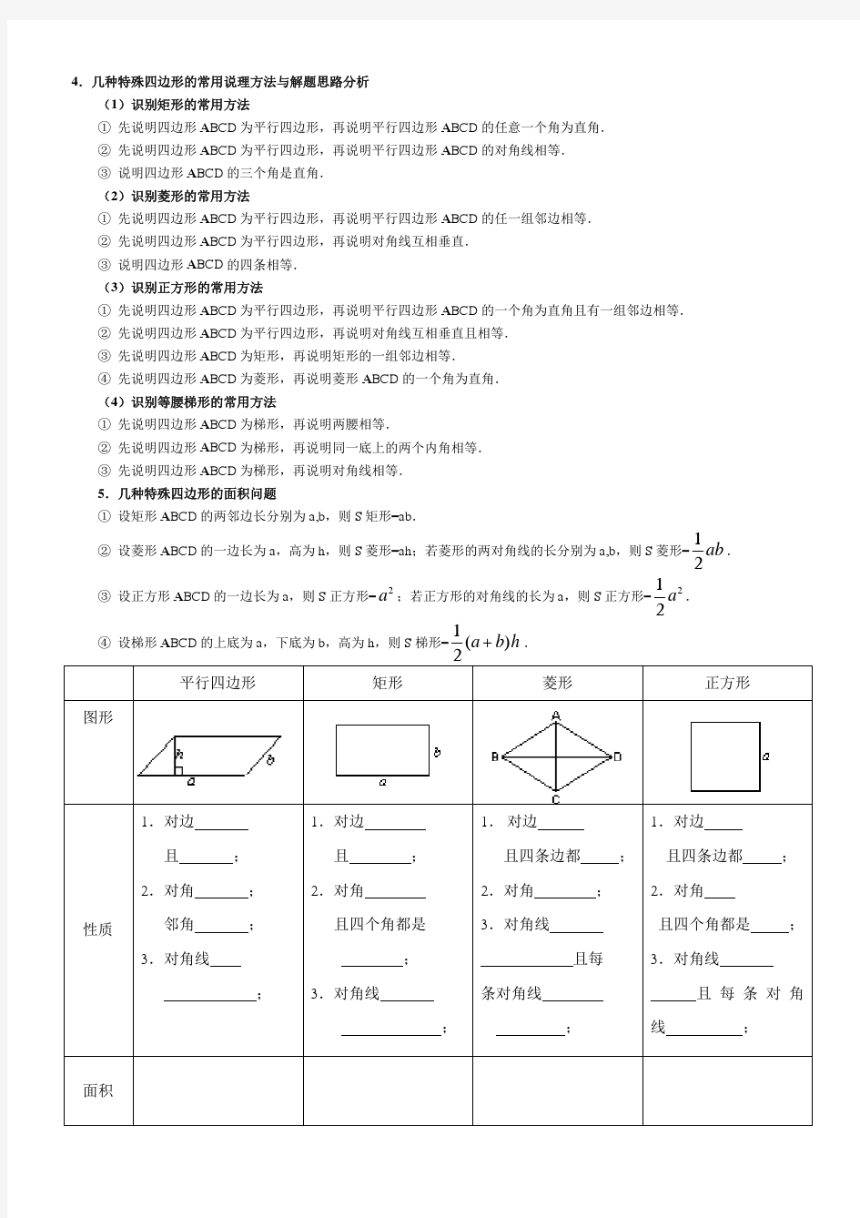 最新人教版八年级数学下册第十八章平行四边形知识点总结