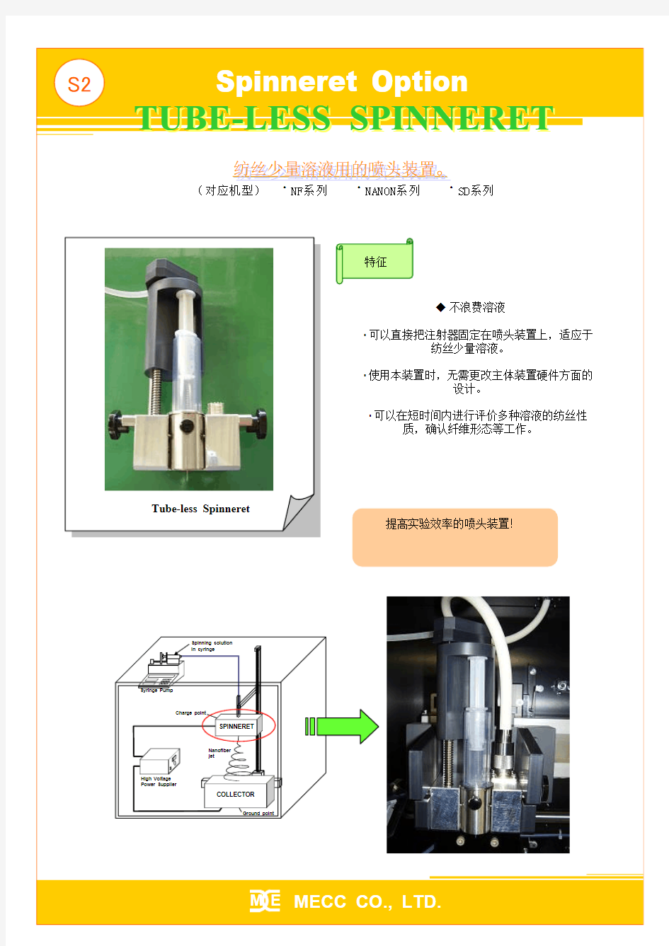日本MECC株式会社 静电纺丝设备的喷头