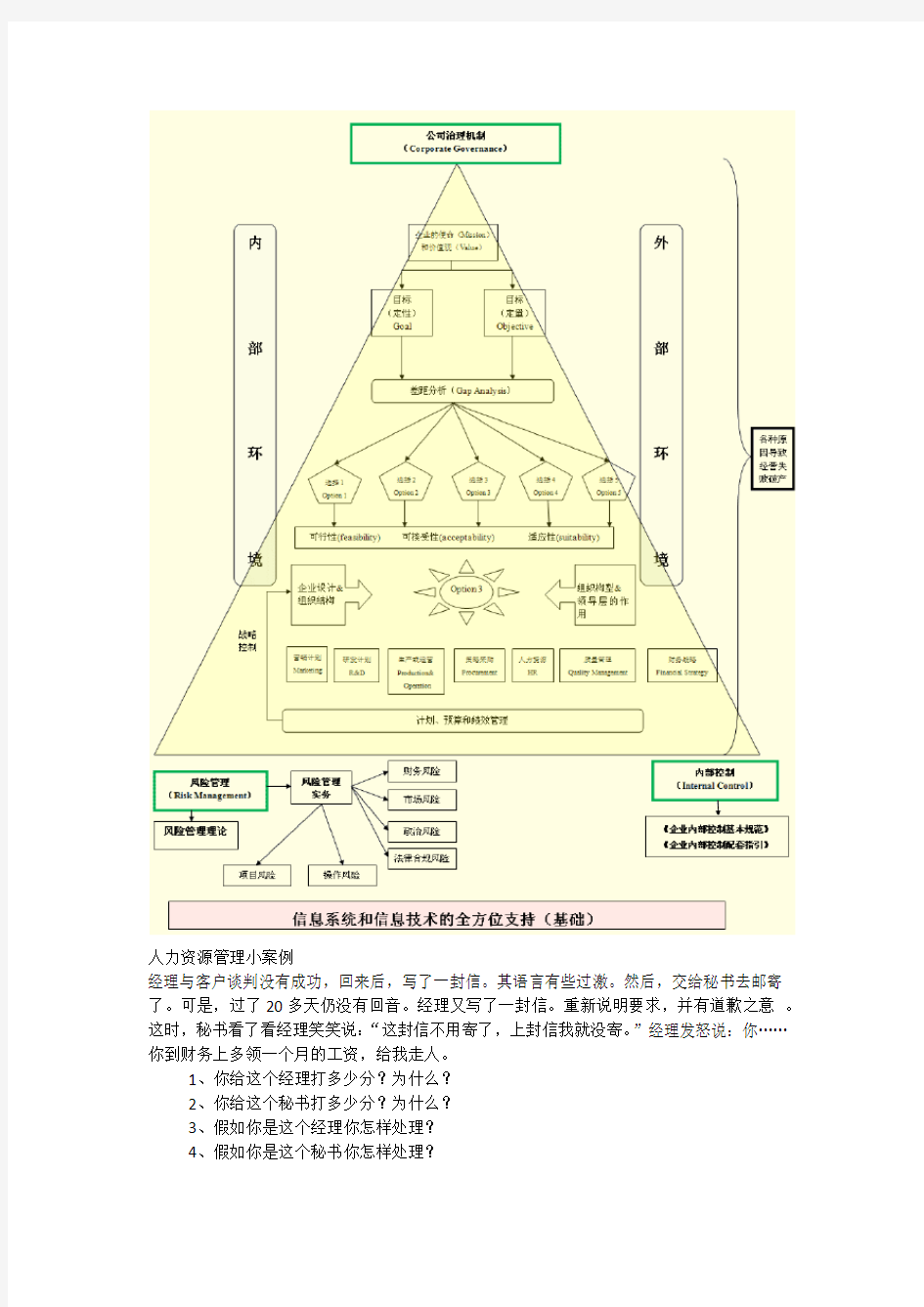 安农大经管  现代企业管理 案例