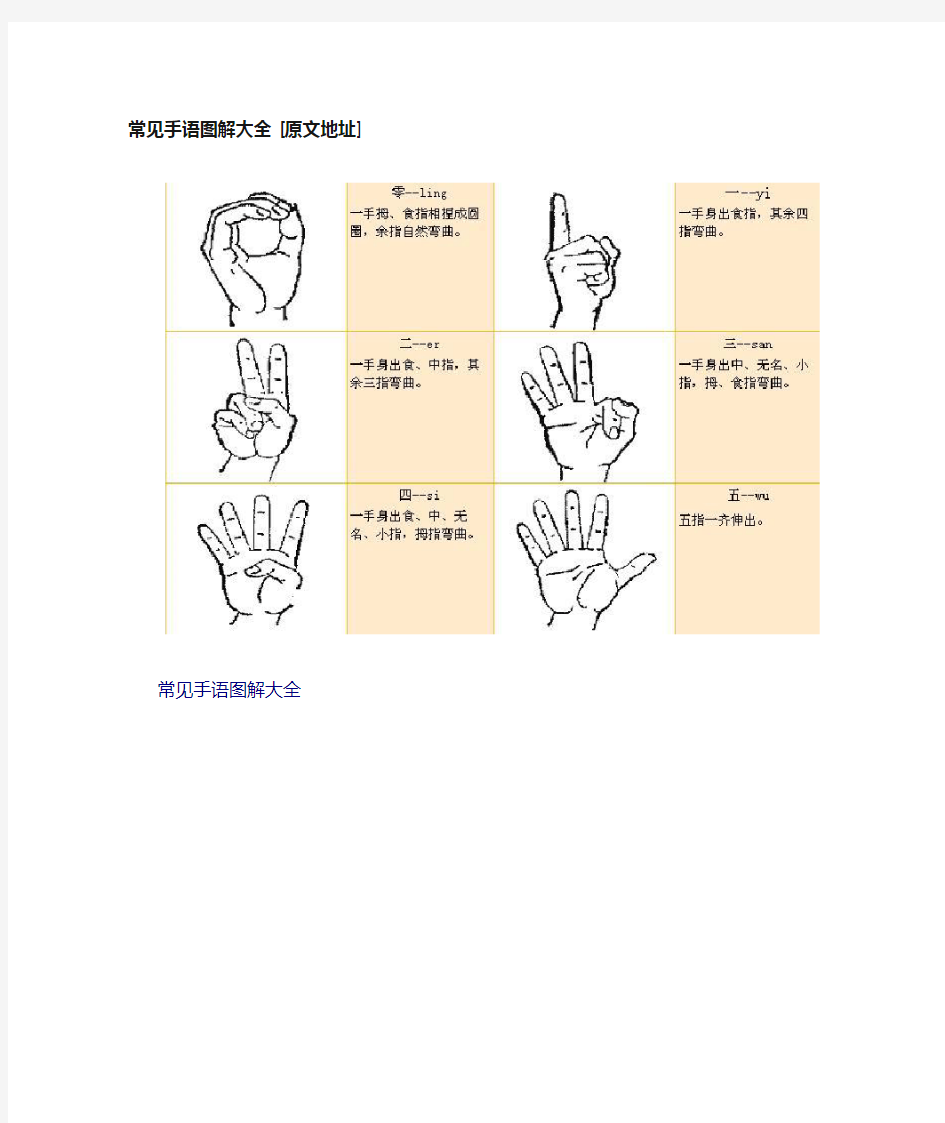 常见手语图解大全