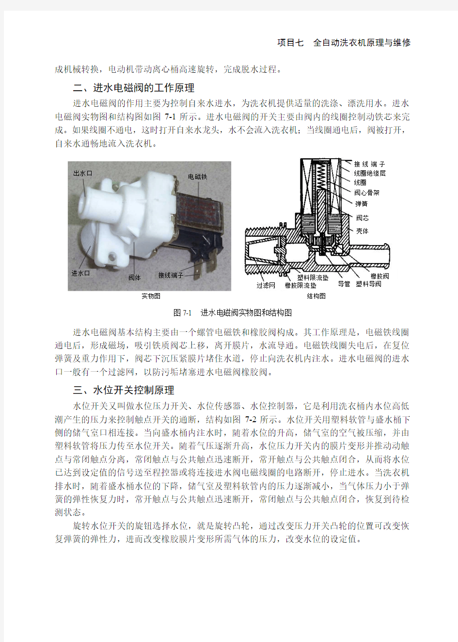 自动洗衣机原理与常见故障处理