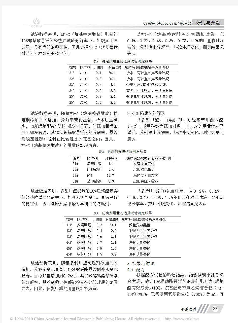 10_螺螨酯悬浮剂的研制