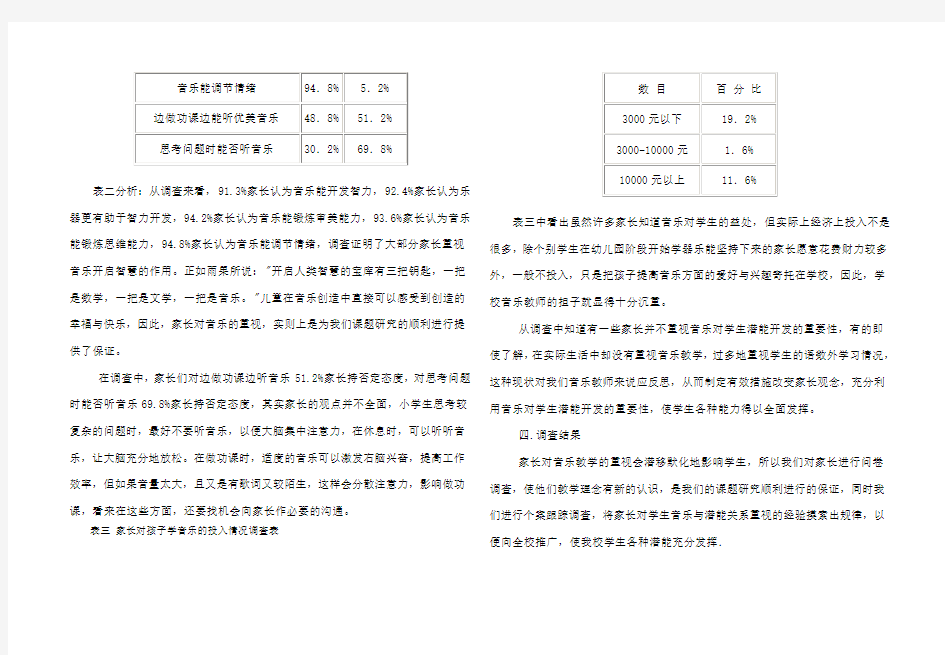 关于小学生对音乐兴趣爱好现状的