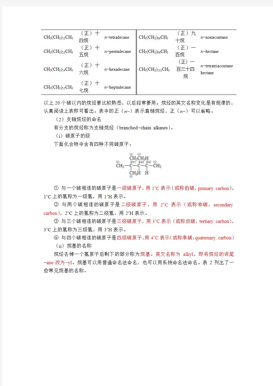 有机化合物系统命名法