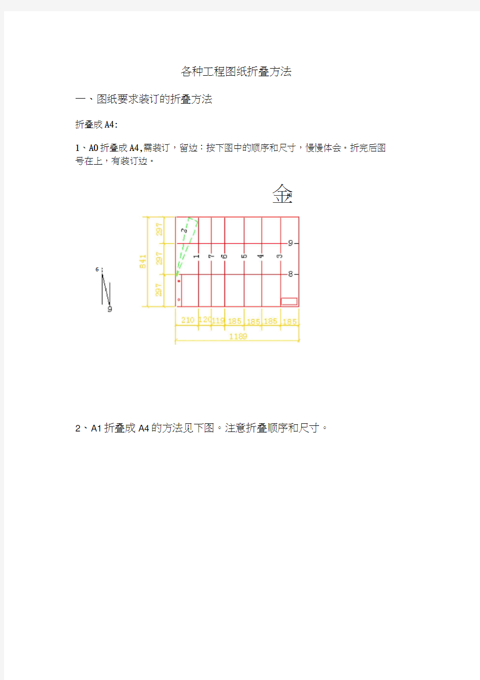 各种工程图纸折叠方法