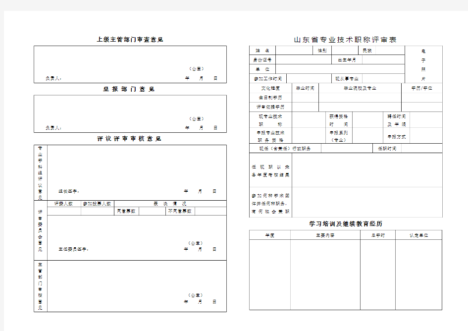 上级主管部门审查意见