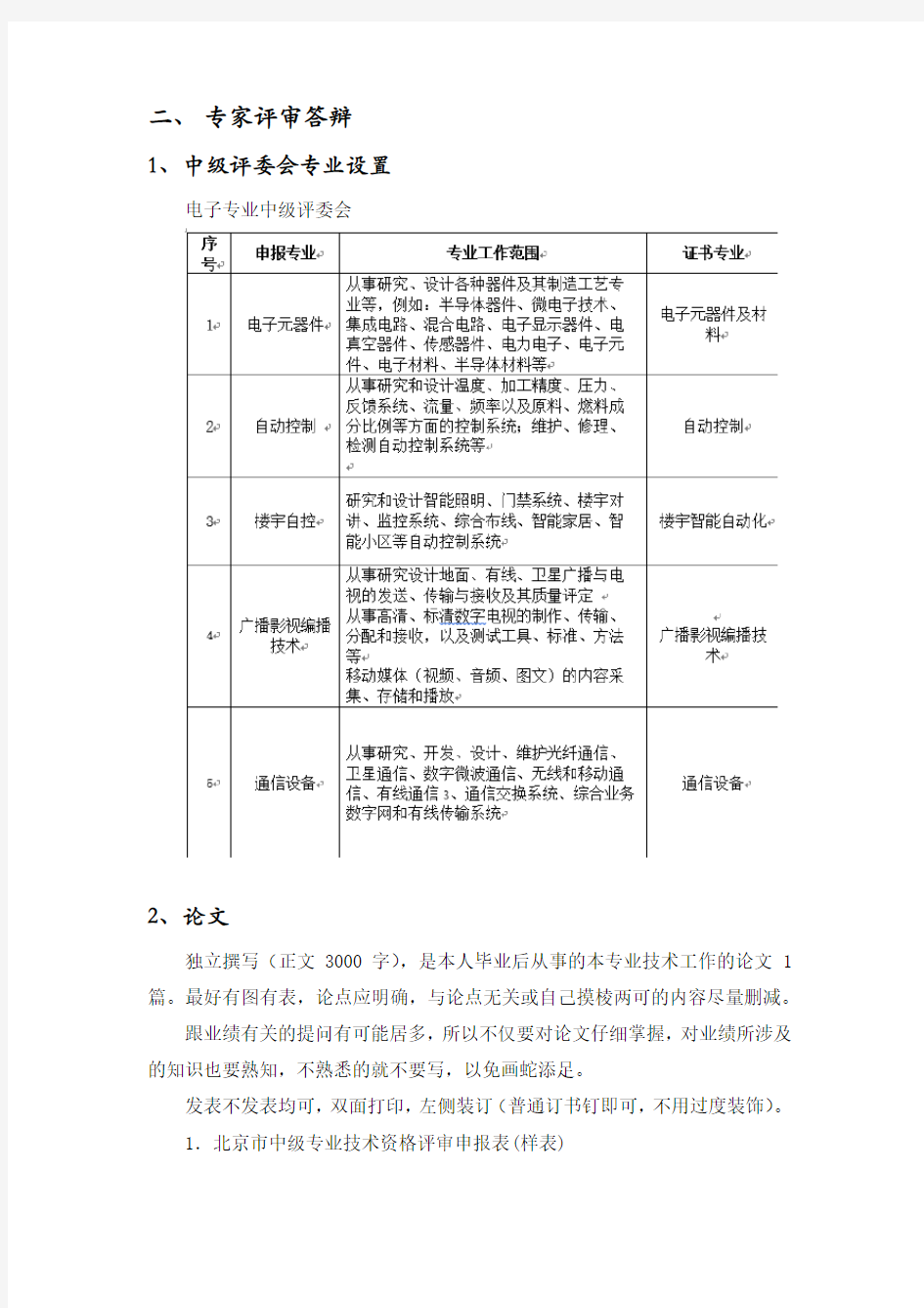 北京市中级职称(电子)基础考试、评审答辩的一些感想