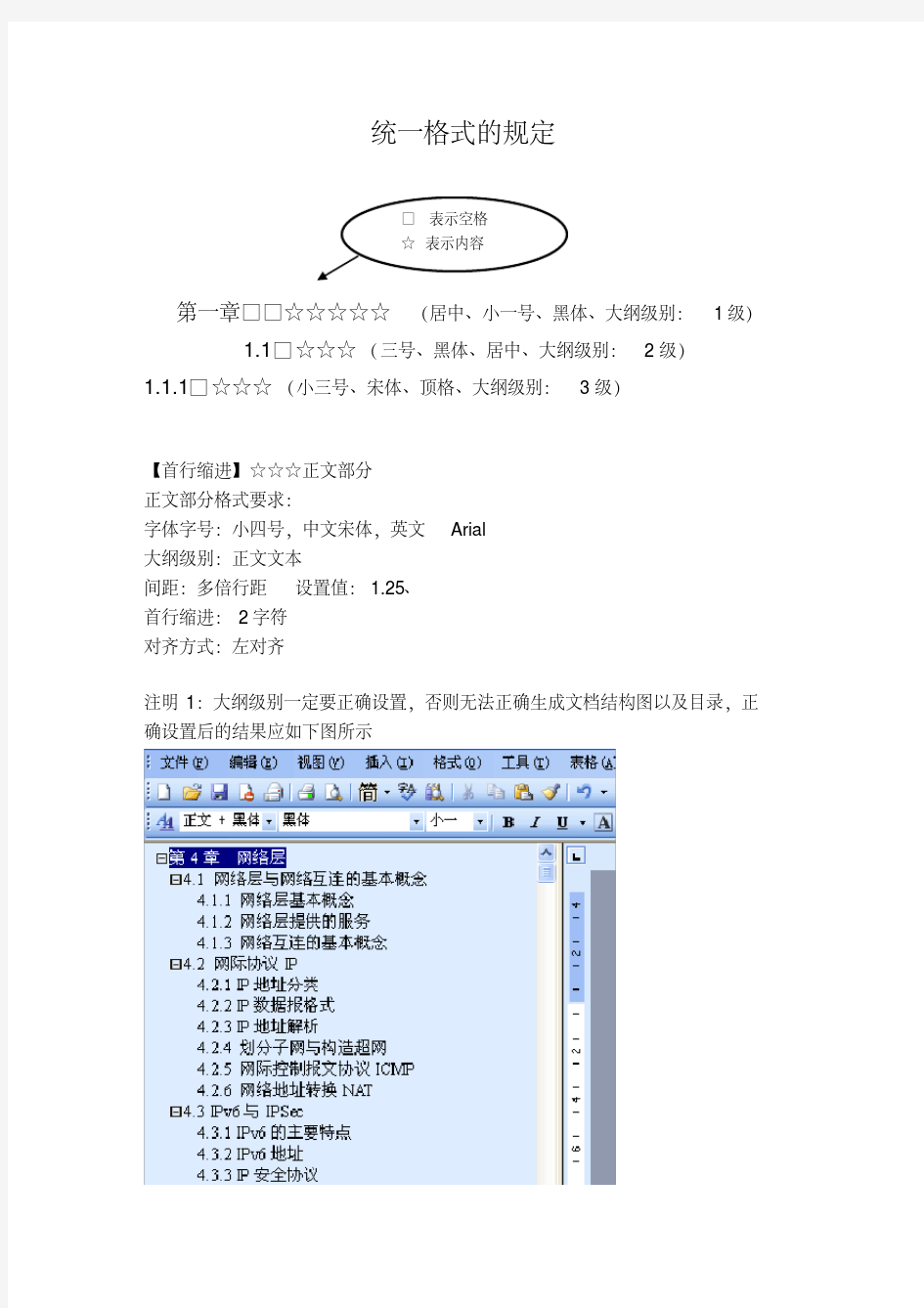 1.关于教材编写的统一格式的规定